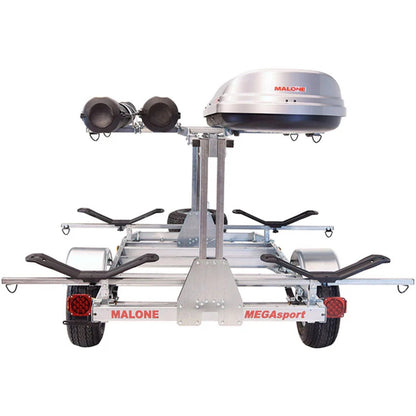 Malone MegaSport Low Bed Trailer package(Tier, Spare, 2 sets MegaWings, Cargo Box, 2 Rod Tubes)