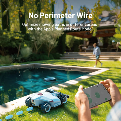 LUBA 2 AWD 5000: Perimeter Wire Free Robot Lawn Mower
