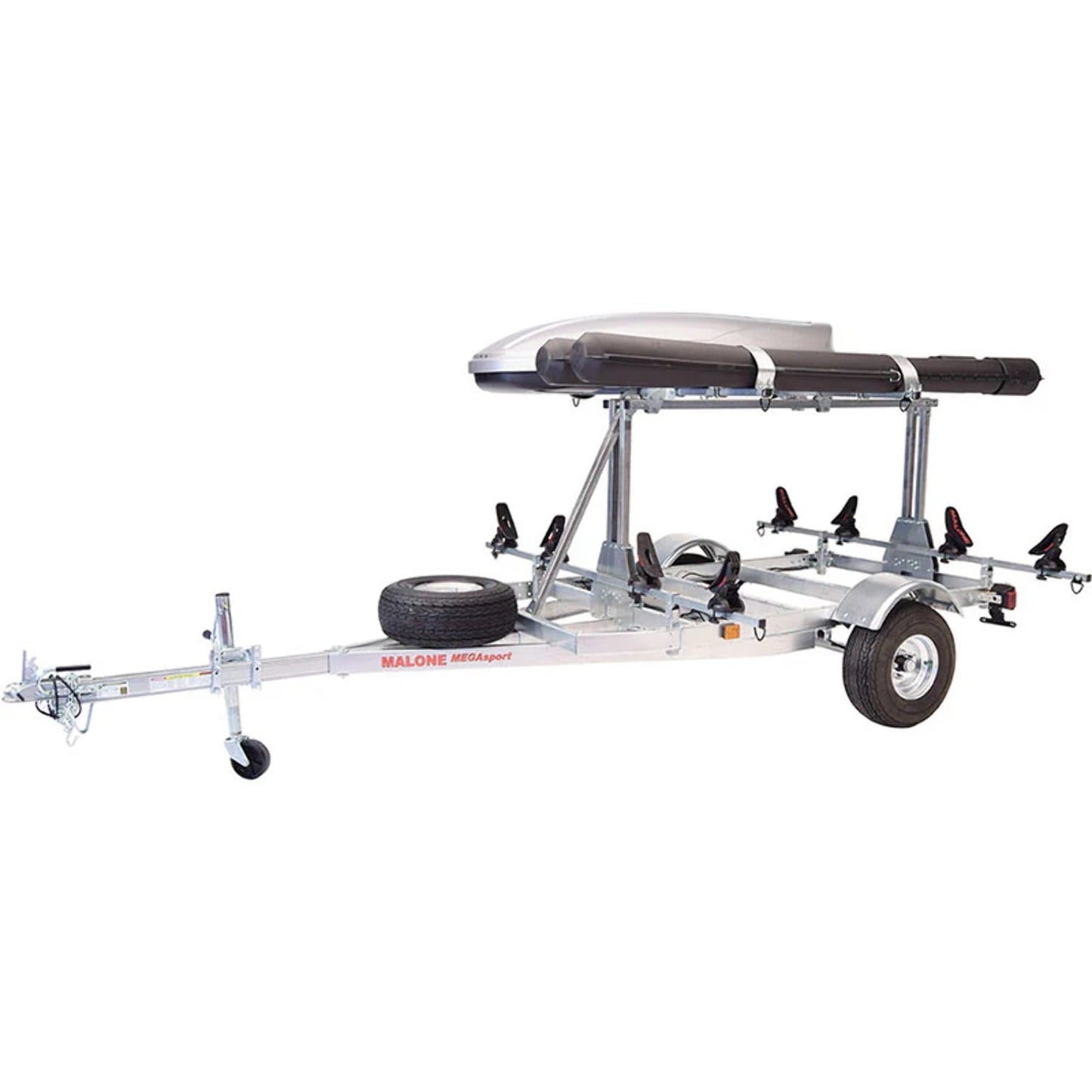 Malone MegaSport Low Bed Trailer package(Tier, Spare, 2 sets Saddle Up, Cargo Box, 2 Rod Tubes)