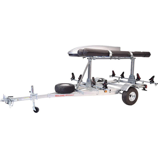 Malone MegaSport Low Bed Trailer package(Tier, Spare, 2 sets Saddle Up, Cargo Box, 2 Rod Tubes)