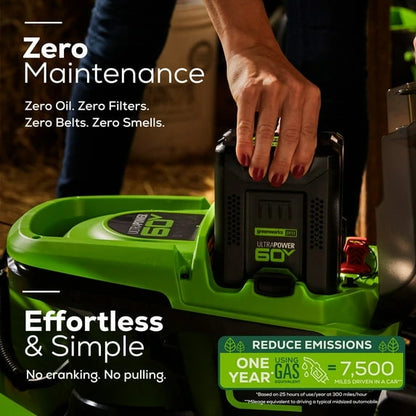 Greenworks 60V 21″ Cordless Brushless Lawn Mower with 5.0Ah Battery & Charger 2531602