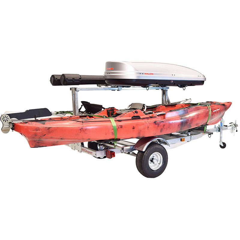 Malone MegaSport LowBed 2-Boat MegaWing Kayak Trailer Package with 2nd Tier