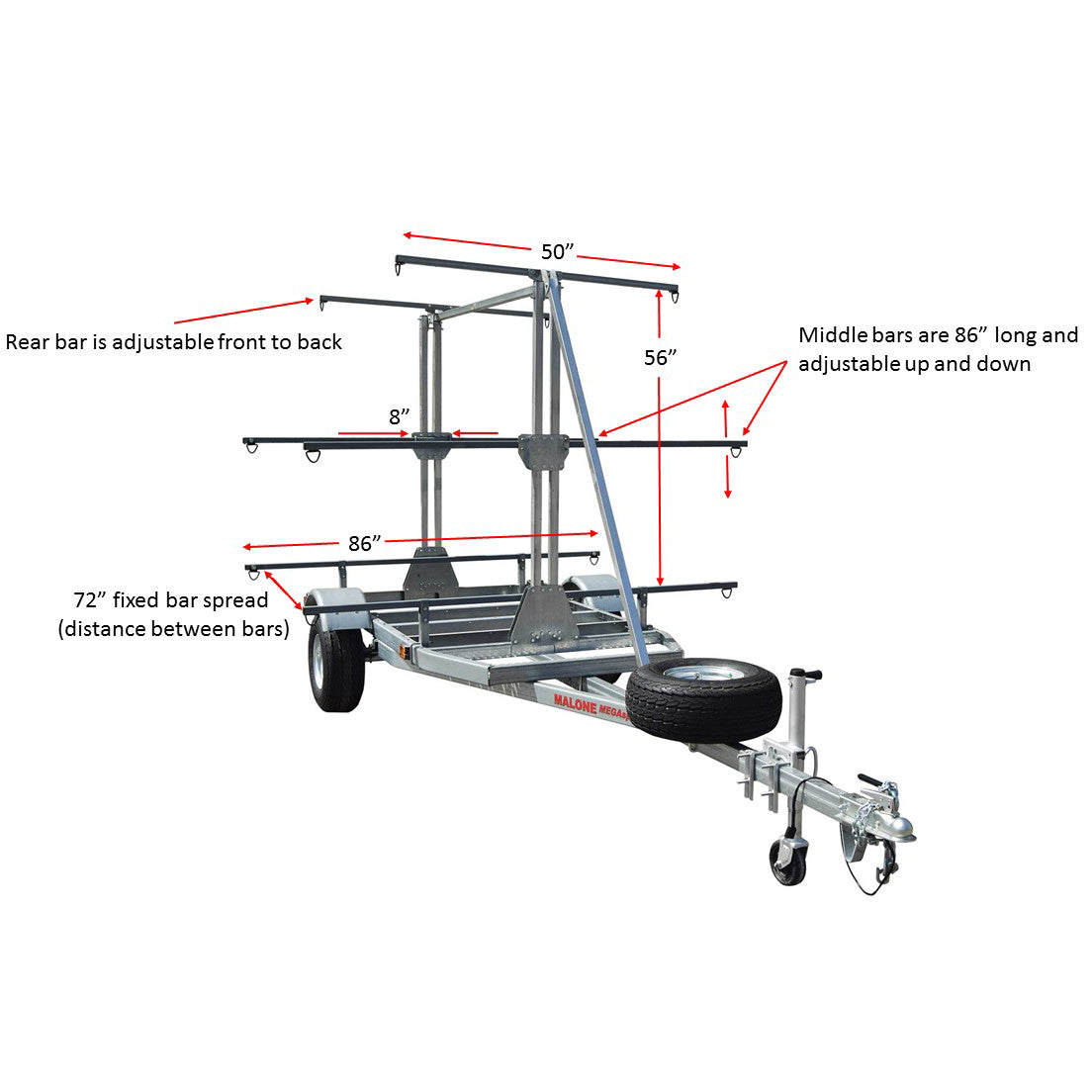 Malone MegaSport Outfitter 3 Tier Kayak Trailer