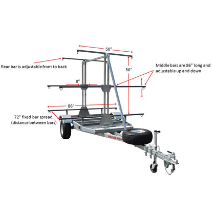 Malone MegaSport Outfitter 3 Tier Kayak Trailer
